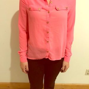 Button up Hot Pink blouse